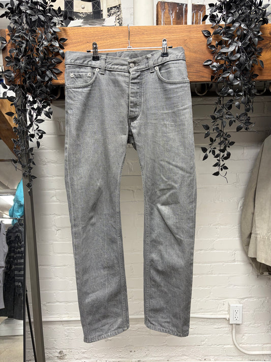 Helmut Lang Faded Grey ‘Classic Raw Denim’ Bootcut Jeans
