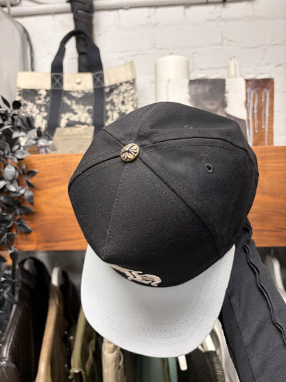 Chrome Hearts ‘CH’ Black/Grey Embroidered Logo Strap-Back Baseball Hat