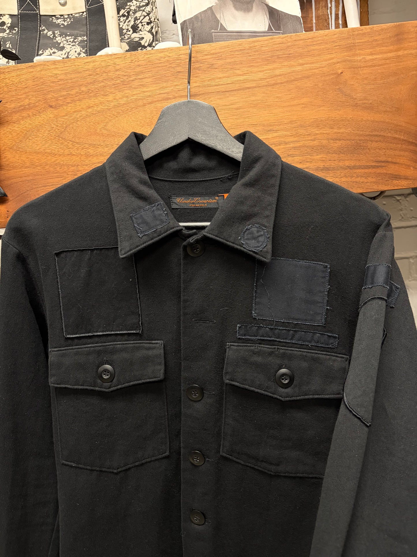 SS2006 Undercover ‘Klaus’ Black Patchwork Military Jacket