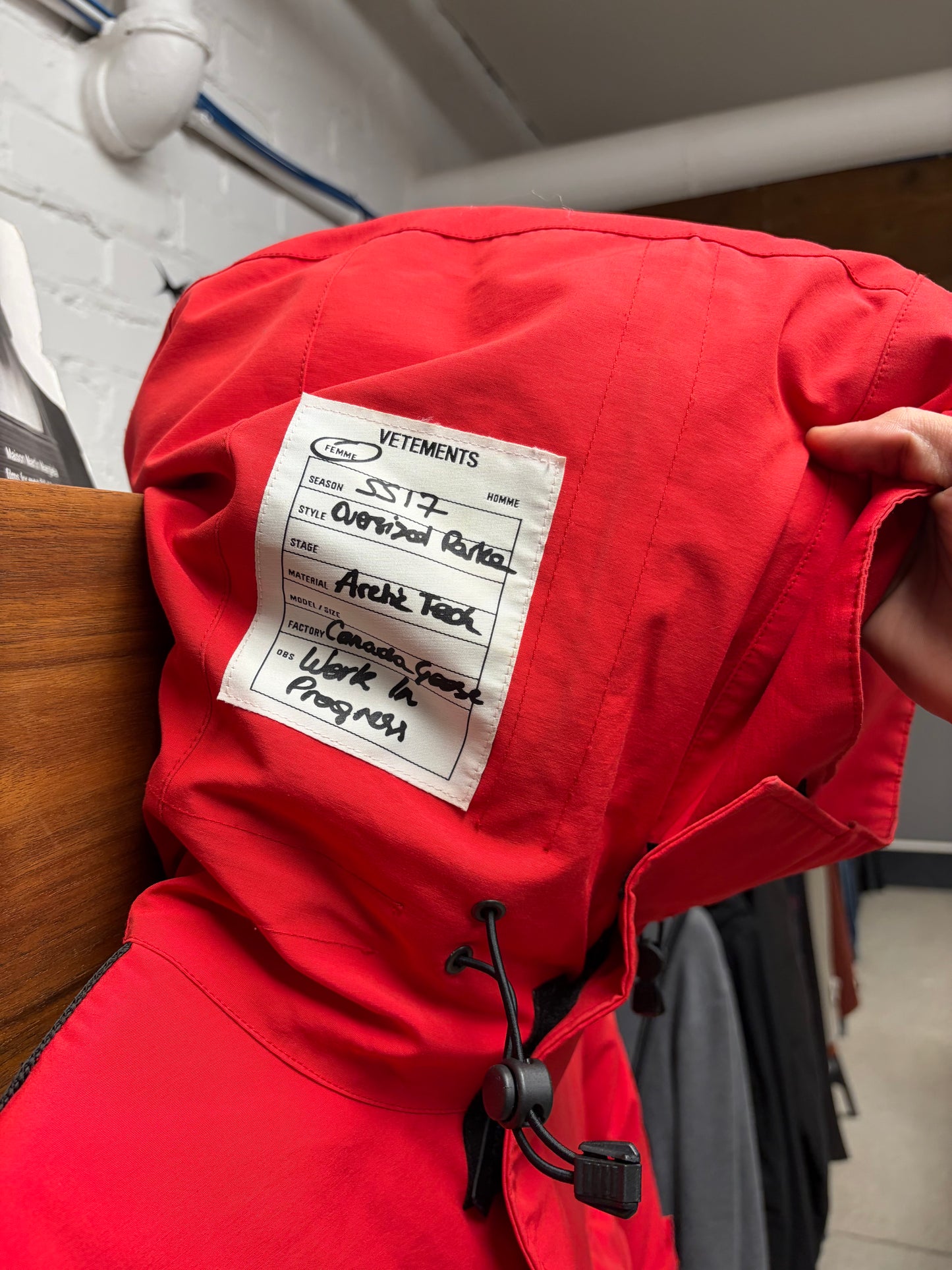 AW2017 Vetements x Canada Goose Down Filled Red/Black Parka