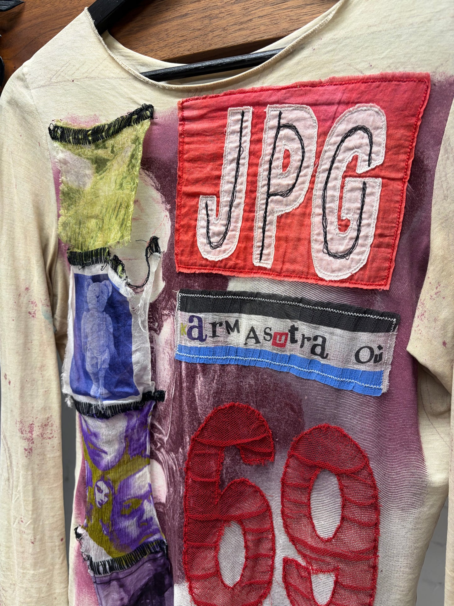 Vintage Jean Paul Gaultier ‘69’ Sheer Mesh Top with Patch Appliqué