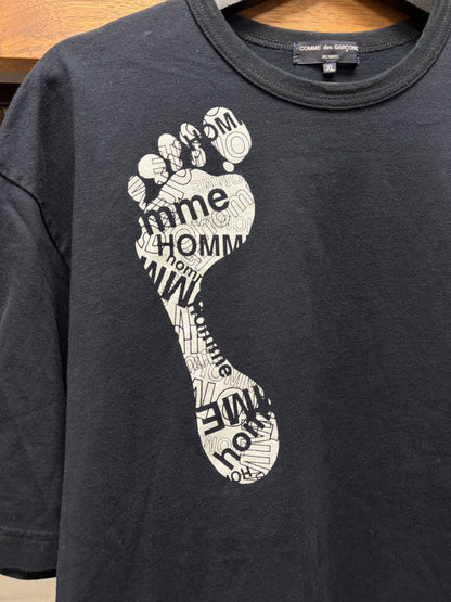 2022 Comme Des Garçons ‘Footprint Logo’ Black Short Sleeve T-Shirt