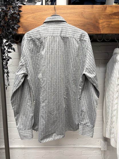 Versace Spell-Out Monogram Grey Button Up Shirt