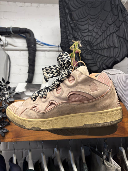 Lanvin Curb Jumbo Lace Low Top Padded Skate Sneakers