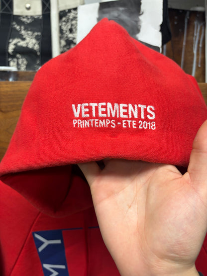 SS2018 Vetements x Tommy Hilfiger Flag Logo Hoodie