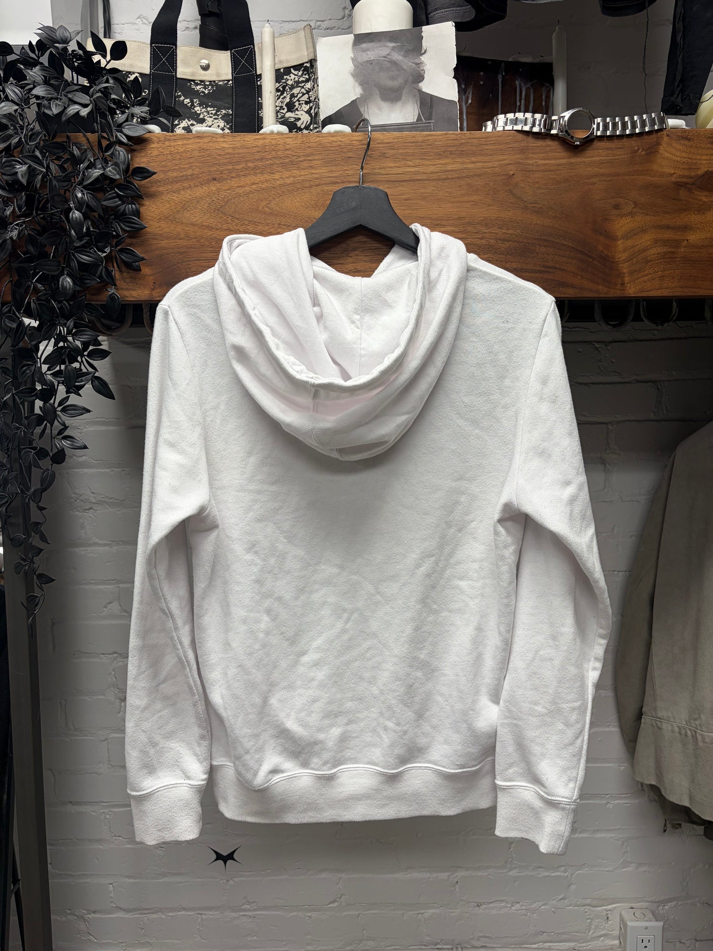 Number Nine Fender Logo White Pullover Hoodie
