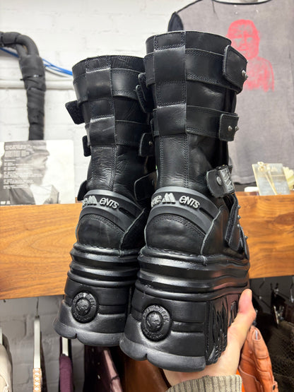Vetements x New Rock ‘Gamer’ Platform Black Leather High Top Boots