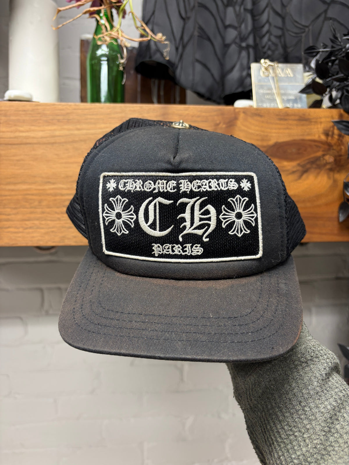 Chrome Hearts ‘Paris’ Store Exclusive Black ‘CH Patch’ Trucker Bat