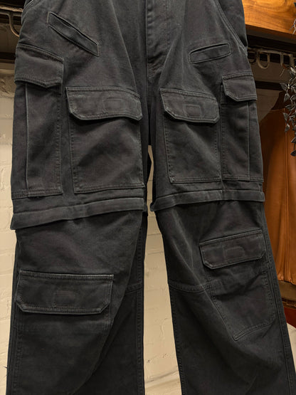 2024 Balenciaga ‘Convertible’ Heavy Cargo Wide Leg Carpenter Denim