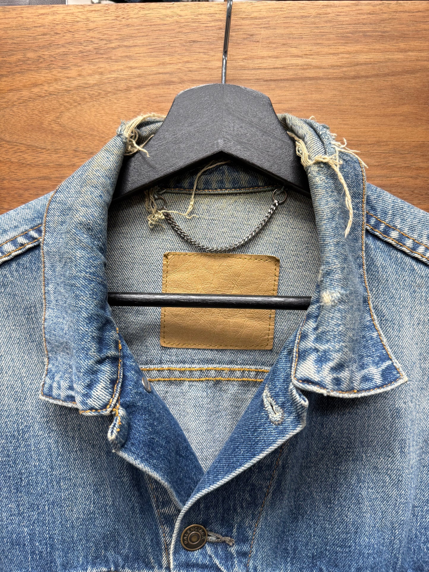 2016 Balenciaga Washed Blue Denim Trucker Jacket