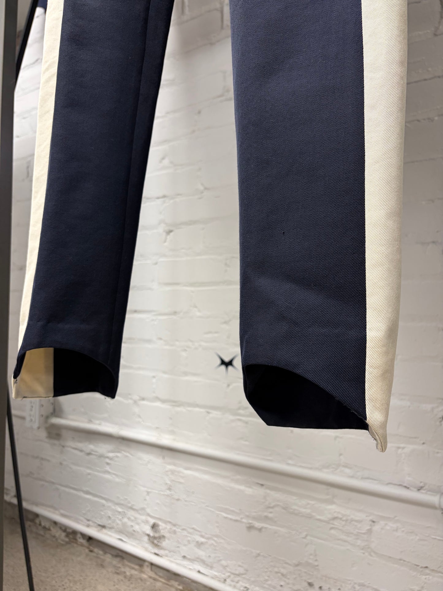 Dries Van Noten ‘Marching Band’ Striped Navy/Blue Slim Cut Trousers