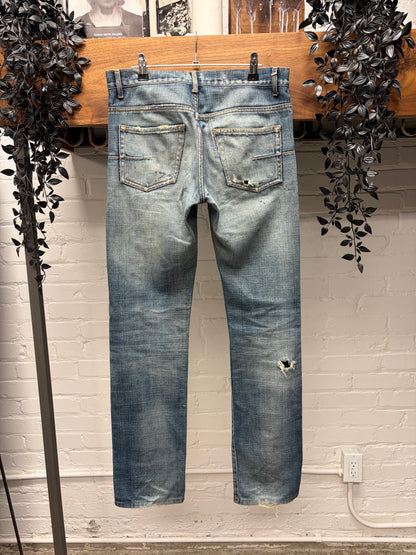 Dior Homme ‘Painter’ Washed Blue Skinny Jeans
