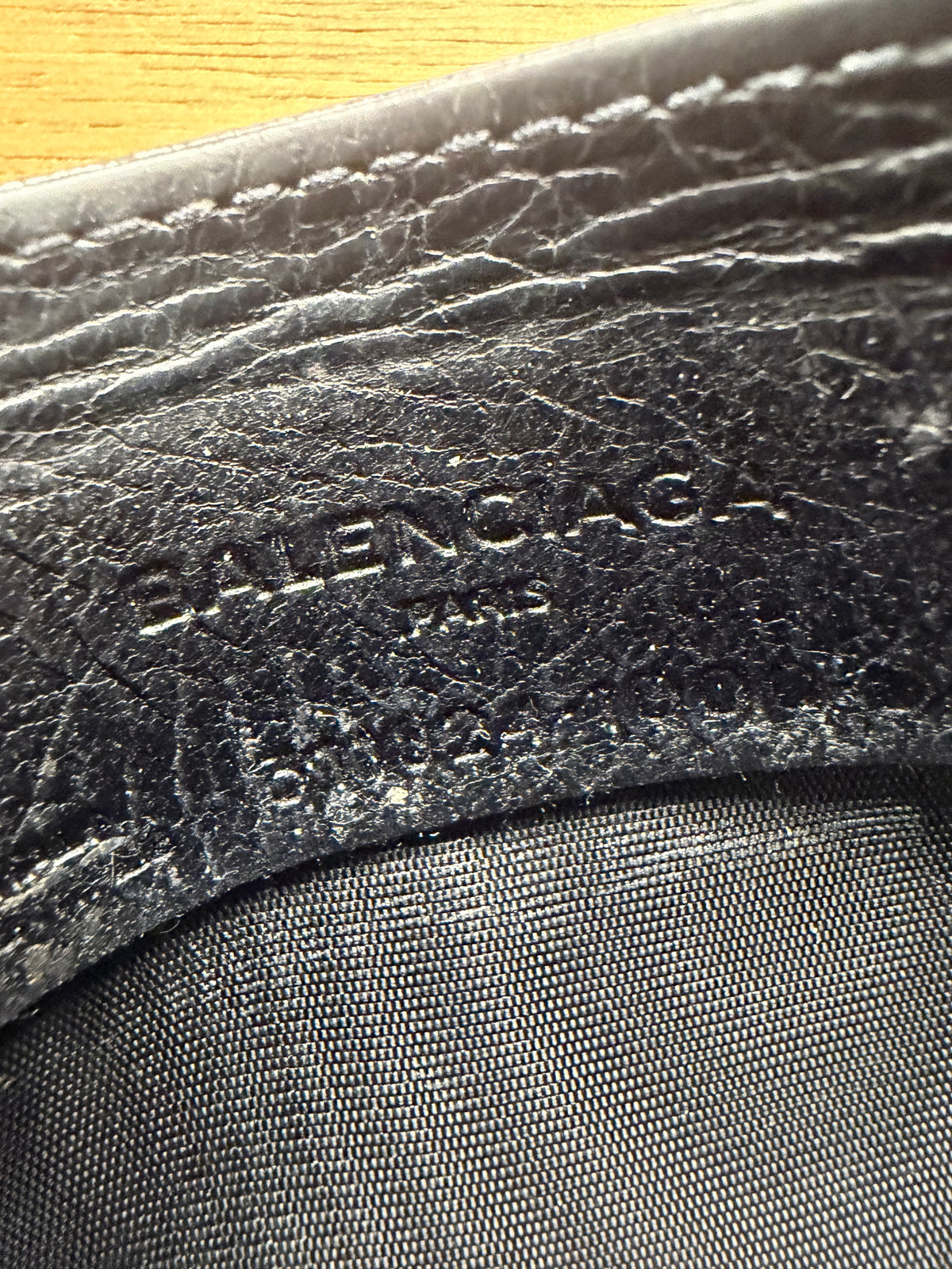 Balenciaga Black Lambskin Leather Cardholder Wallet with Silver Stud Hardware