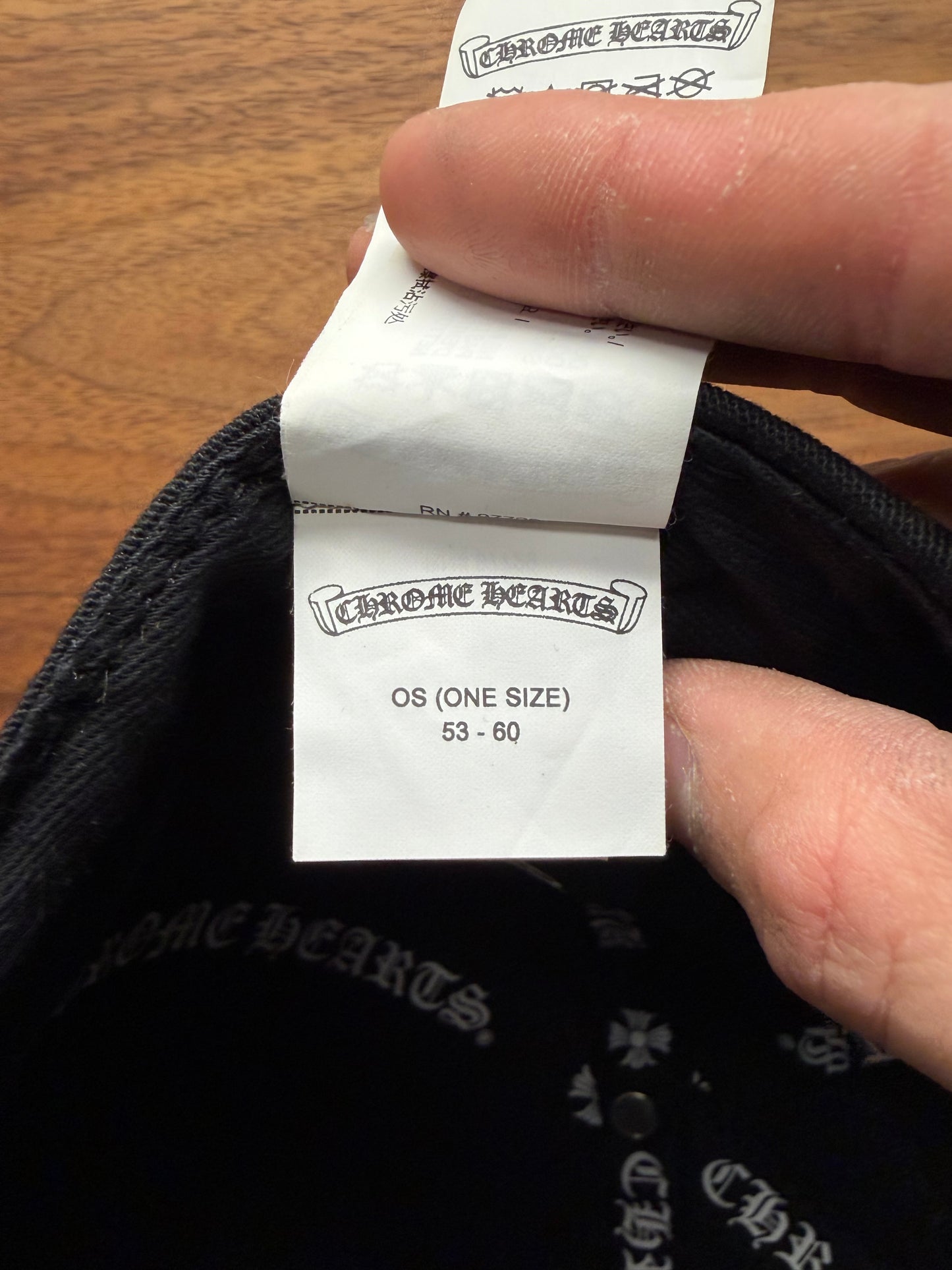 Chrome Hearts ‘CH’ Black/Grey Embroidered Logo Strap-Back Baseball Hat