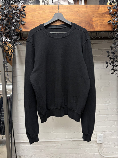 Rick Owens Double Layered Black Thermal Lined Long Sleeve Shirt