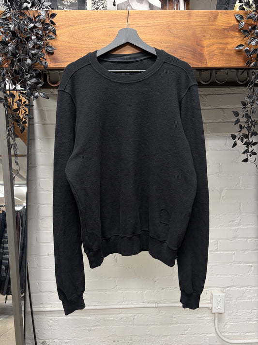 Rick Owens Double Layered Black Thermal Lined Long Sleeve Shirt