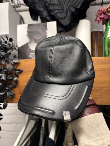 1017 Alyx 9SM ‘Lightercap’ Black Leather Strap-Back Hat