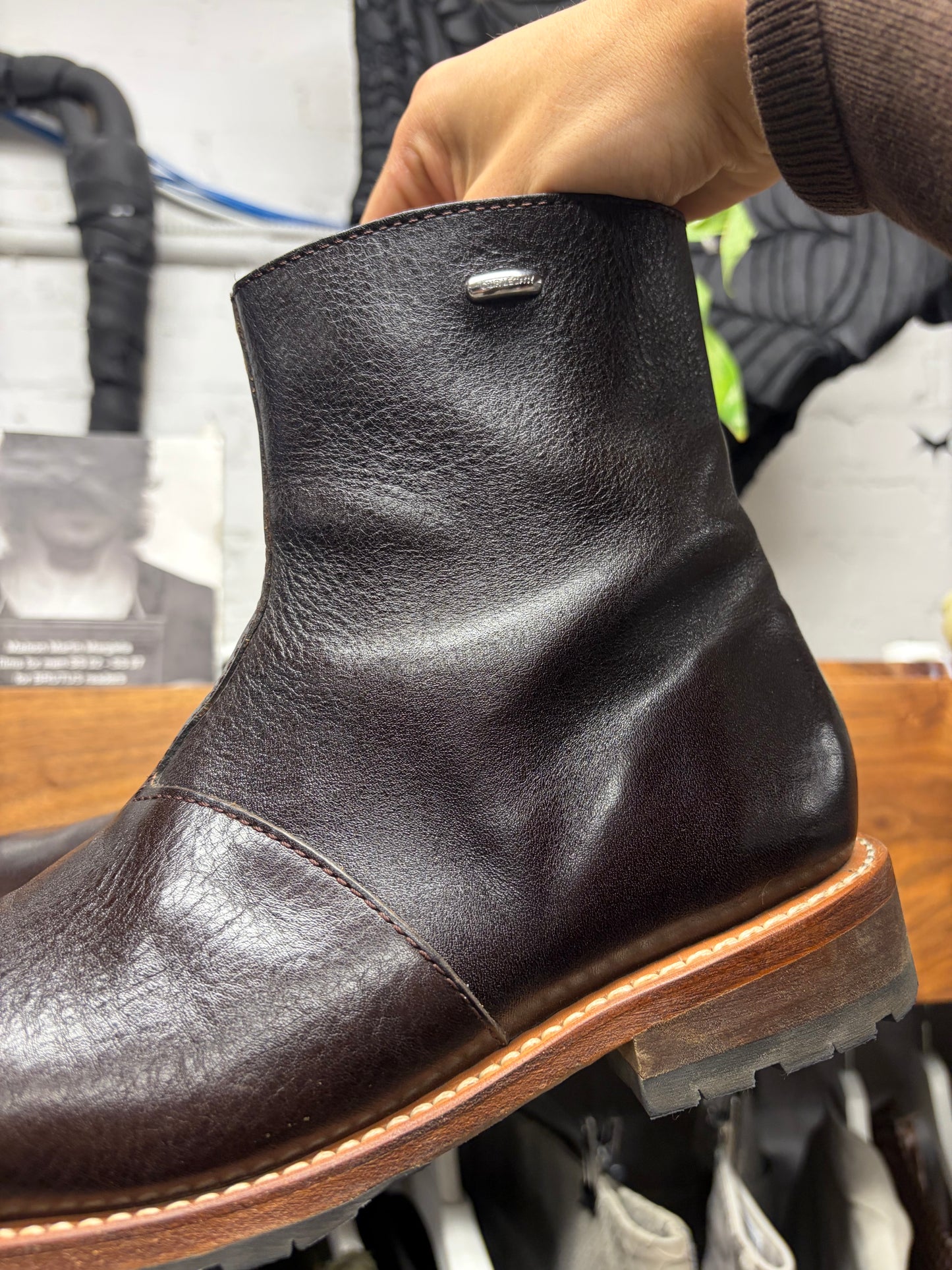 Our Legacy ‘Engine’ Dark Brown Leather Side-Zip Chelsea Boots