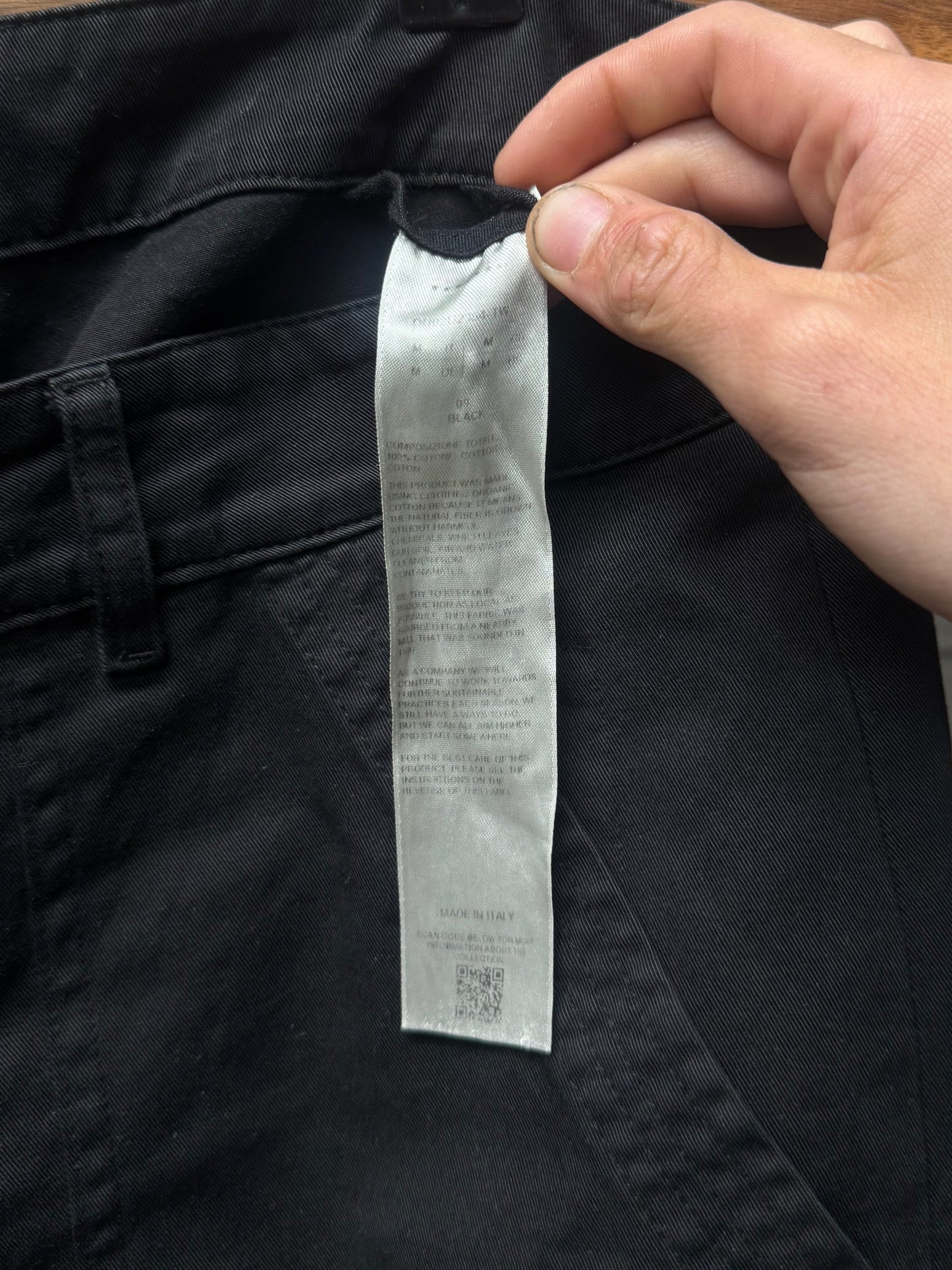 Rick Owens DRKSHDW Wide Leg Black Cargo Pants