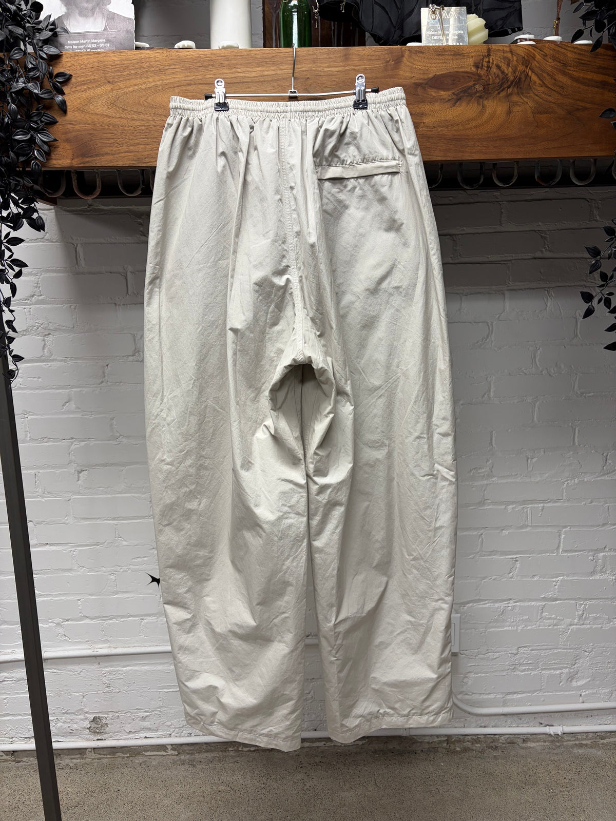2022 Balenciaga ‘3B Sports Icon’ Cream/Black Embroidered Logo Drawstring Track Pants