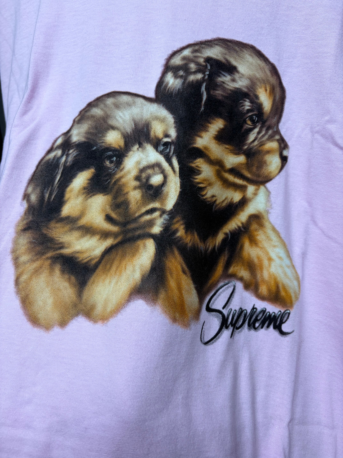 AW2026 Supreme ‘Puppies’ Airbrushed Pink Short Sleeve T-Shirt
