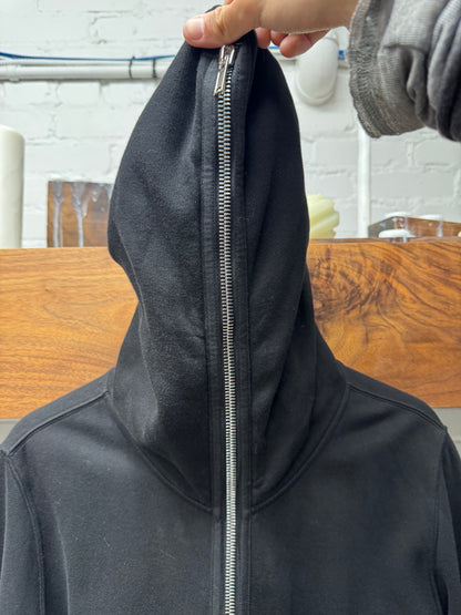 Rick Owens ‘Gimp’ Black Full-Zip Cotton Hoodie