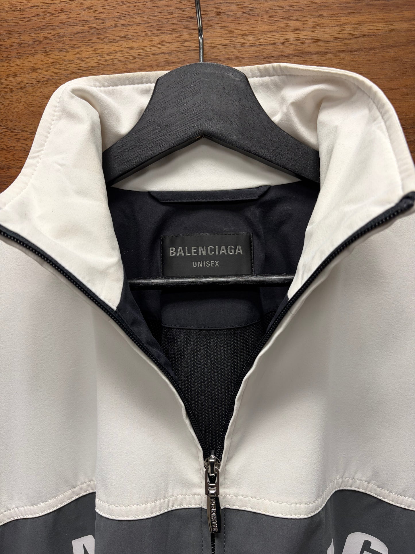 AW2022 Balenciaga Color-Blocked Zip-Up Logo Windbreaker Jacket