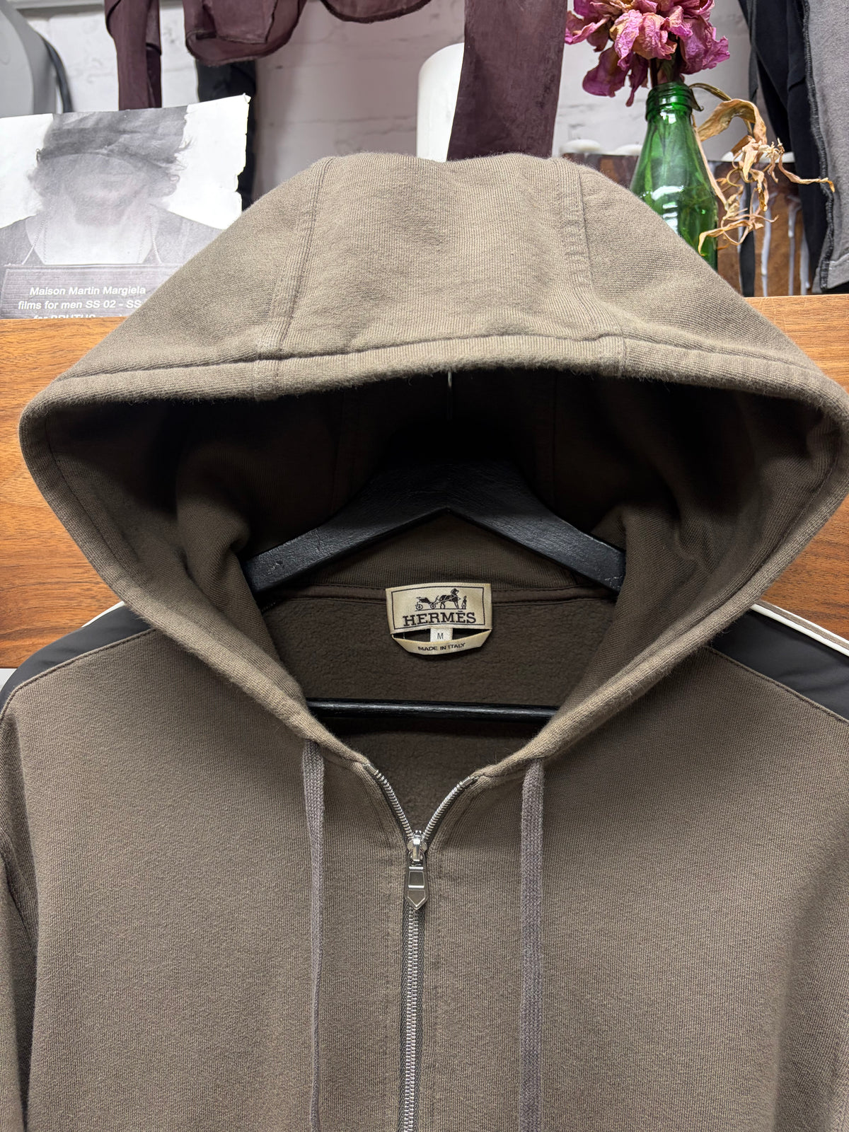 Hermes ‘Run-H’ Brown Cotton Zip Up Hoodie