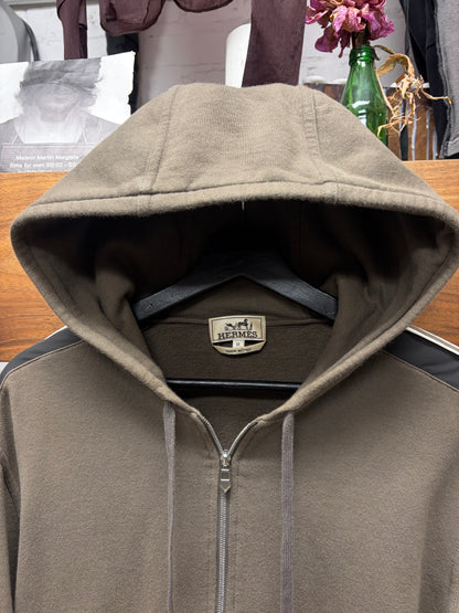 Hermes ‘Run-H’ Brown Cotton Zip Up Hoodie
