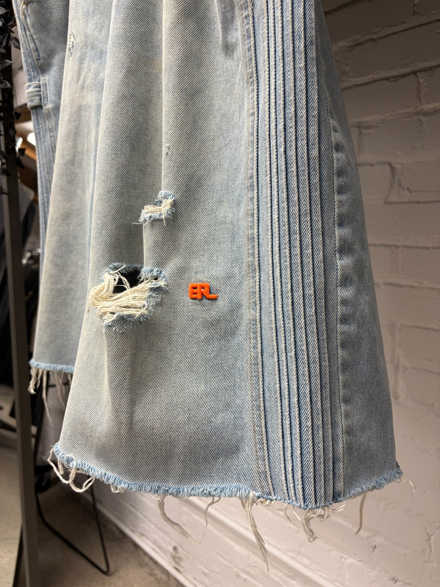 ERL x Levi’s 501 Light Washed Blue Baggy ‘Cutoff’ Denim Shorts
