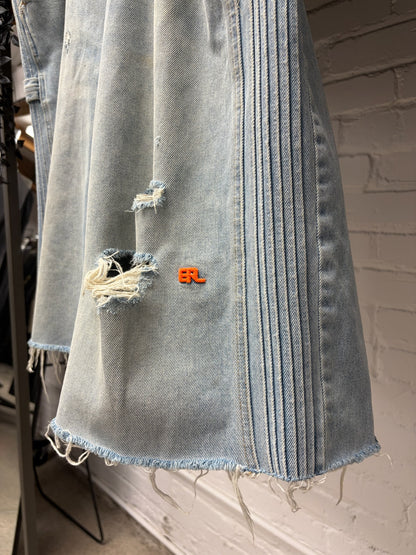 ERL x Levi’s 501 Light Washed Blue Baggy ‘Cutoff’ Denim Shorts
