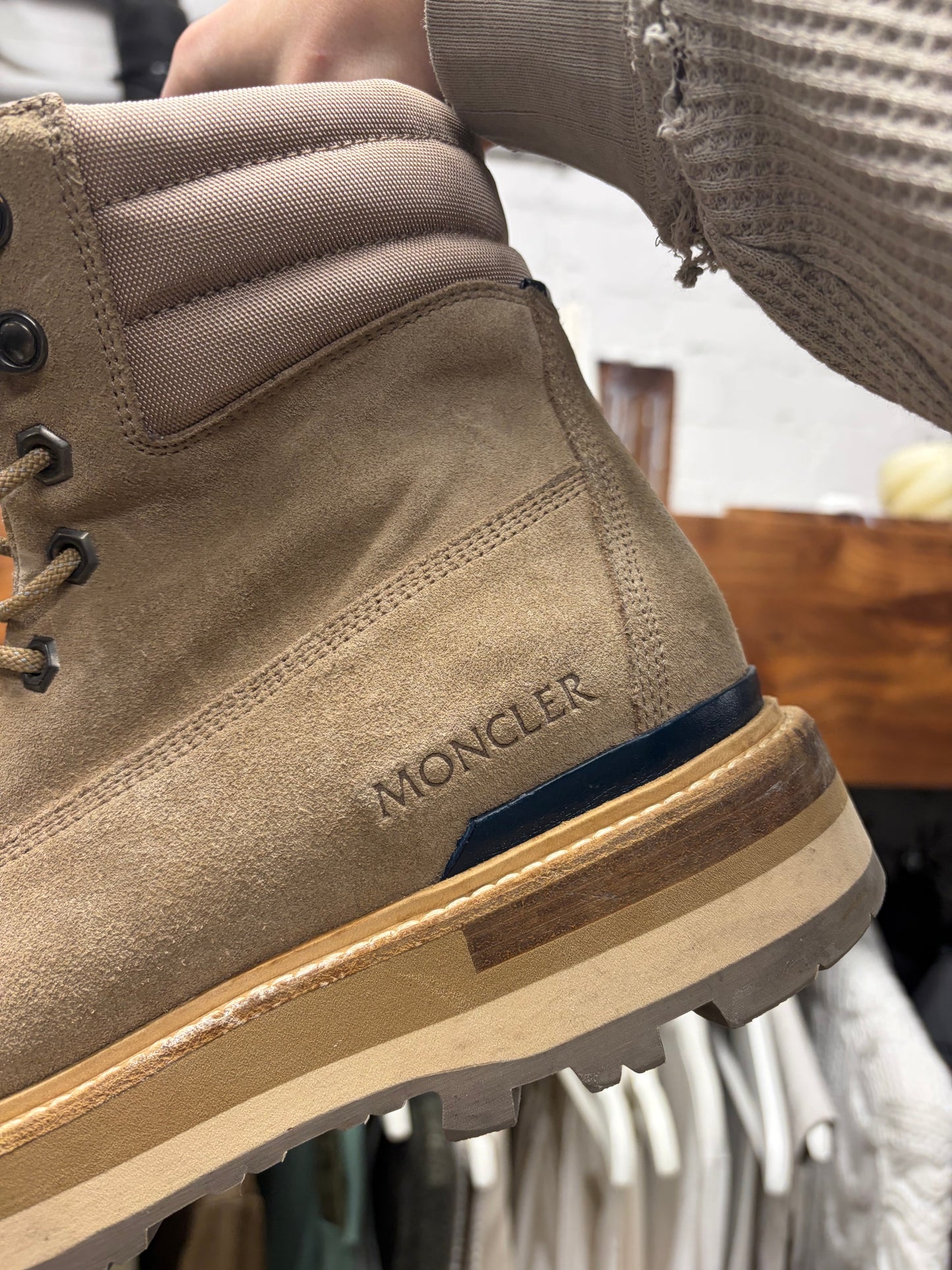Moncler ‘Peka’ Brown Suede Hiking Boots