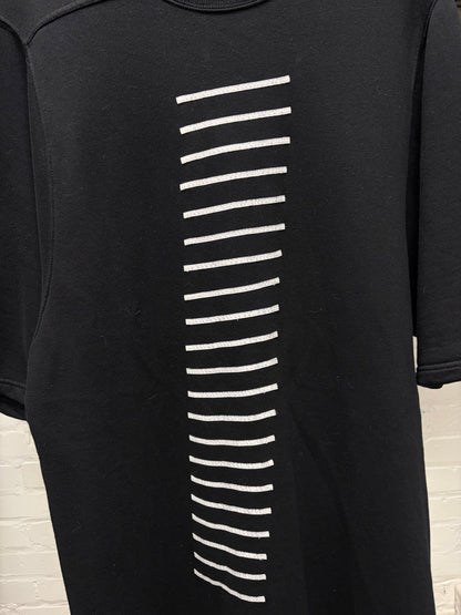 Rick Owens DRKSHDW Striped Black Short Sleeve Sweatshirt