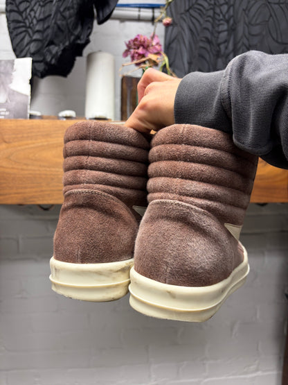Rick Owens ‘Vans’ Mainline Brown Suede High Top Sneakers