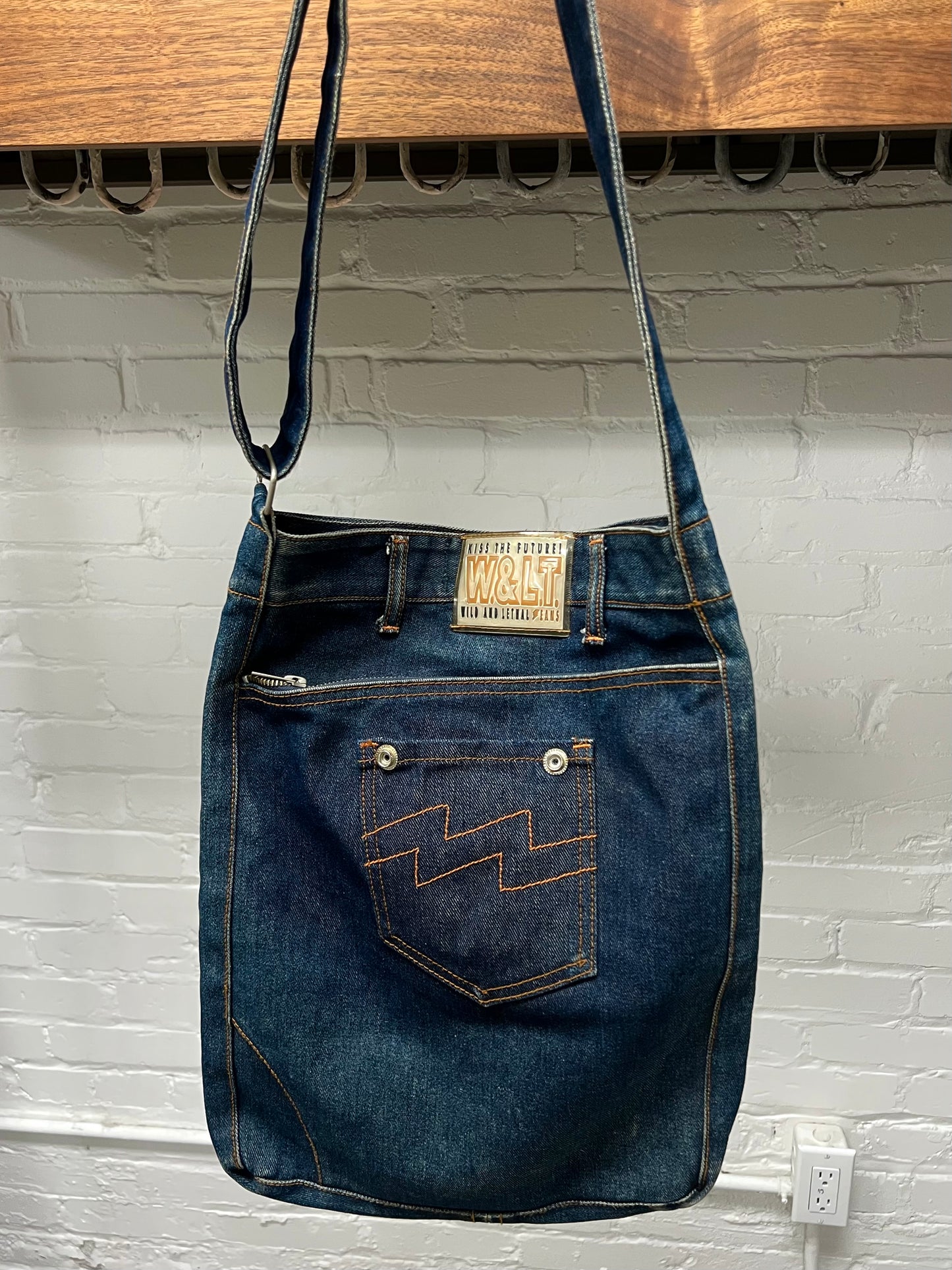 W&LT By Walter Van Beirendonck ‘Skirt’ Denim Crossbody Sling Bag