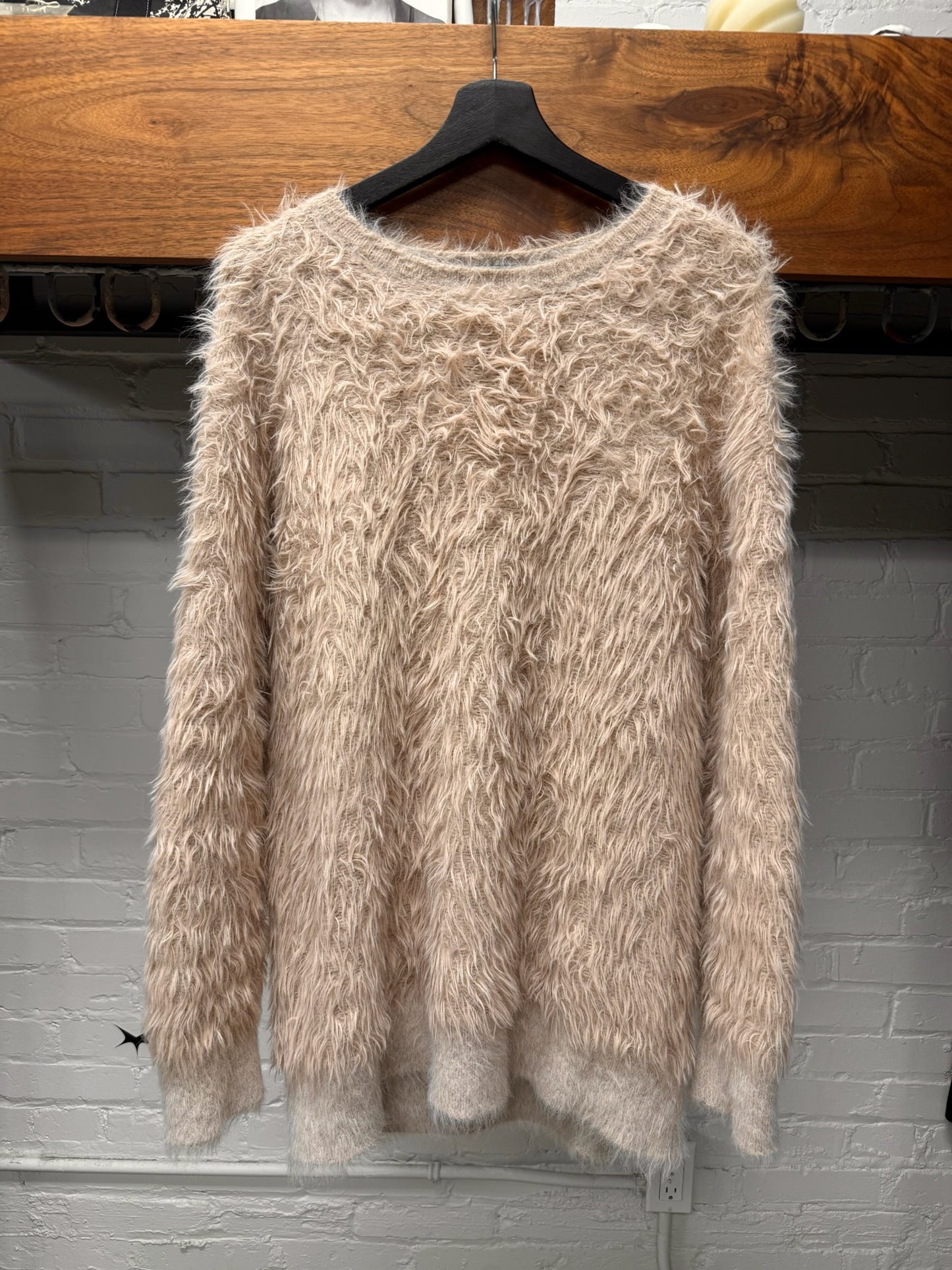 Number Nine Shag Mohair ‘Oatmeal’ Brown Sweater