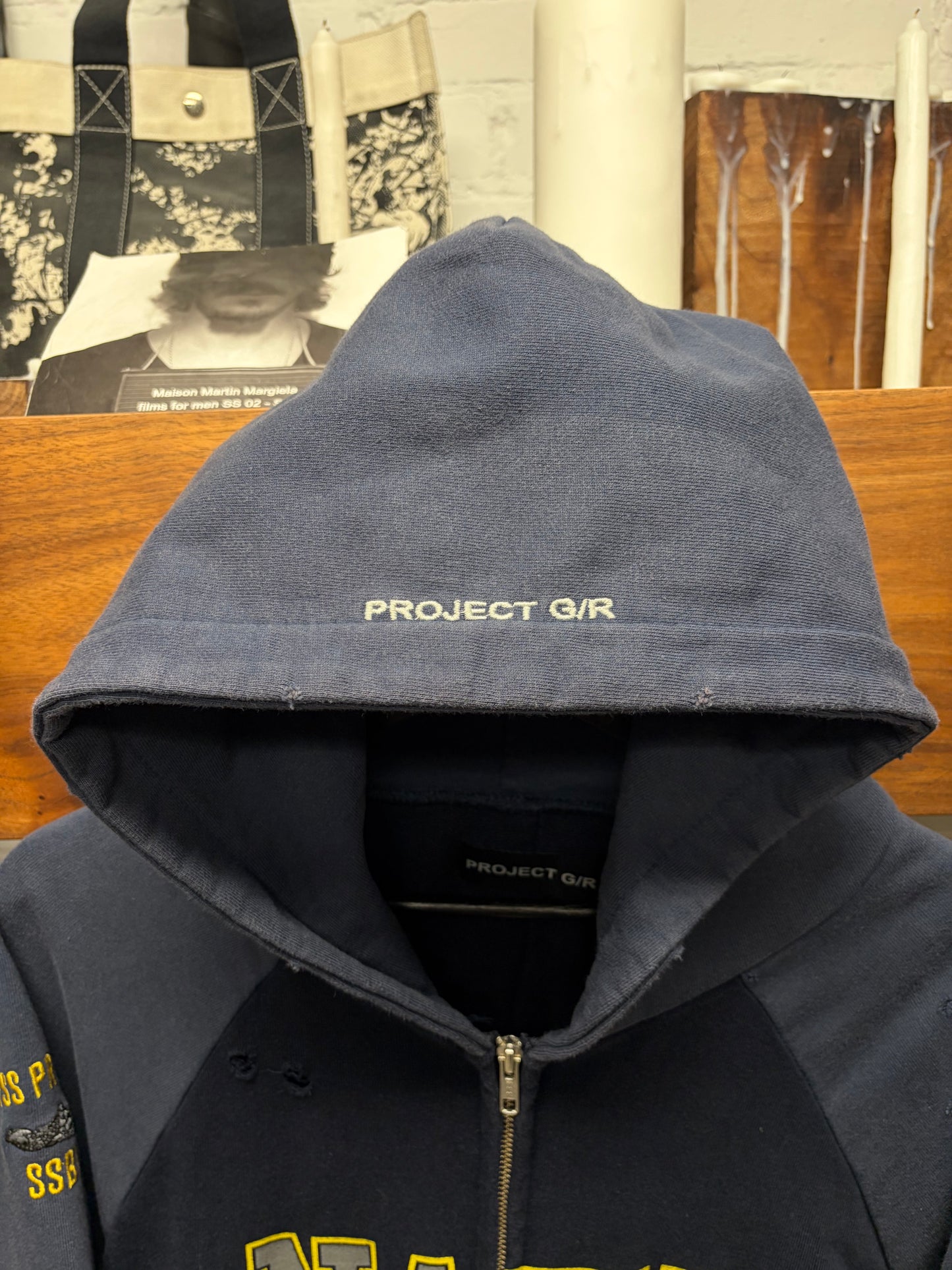 Project G/R ‘U.S. Navy’ Distressed Blue Zip-Up Hoodie