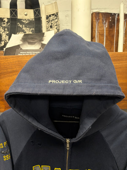 Project G/R ‘U.S. Navy’ Distressed Blue Zip-Up Hoodie