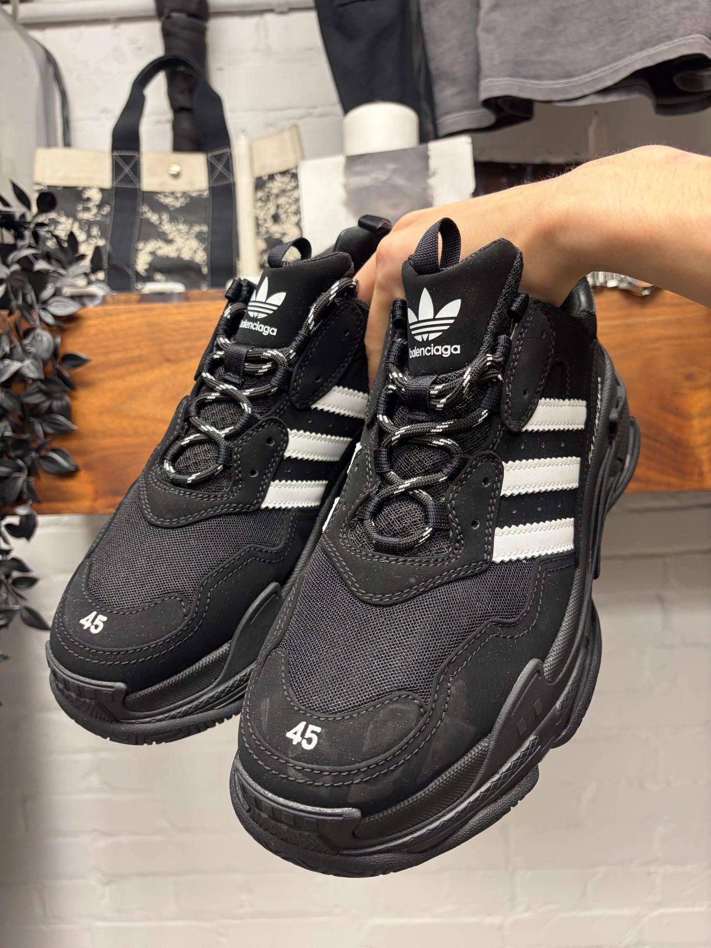 Balenciaga x Adidas ‘Triple S’ Black/White Low Top Sneakers