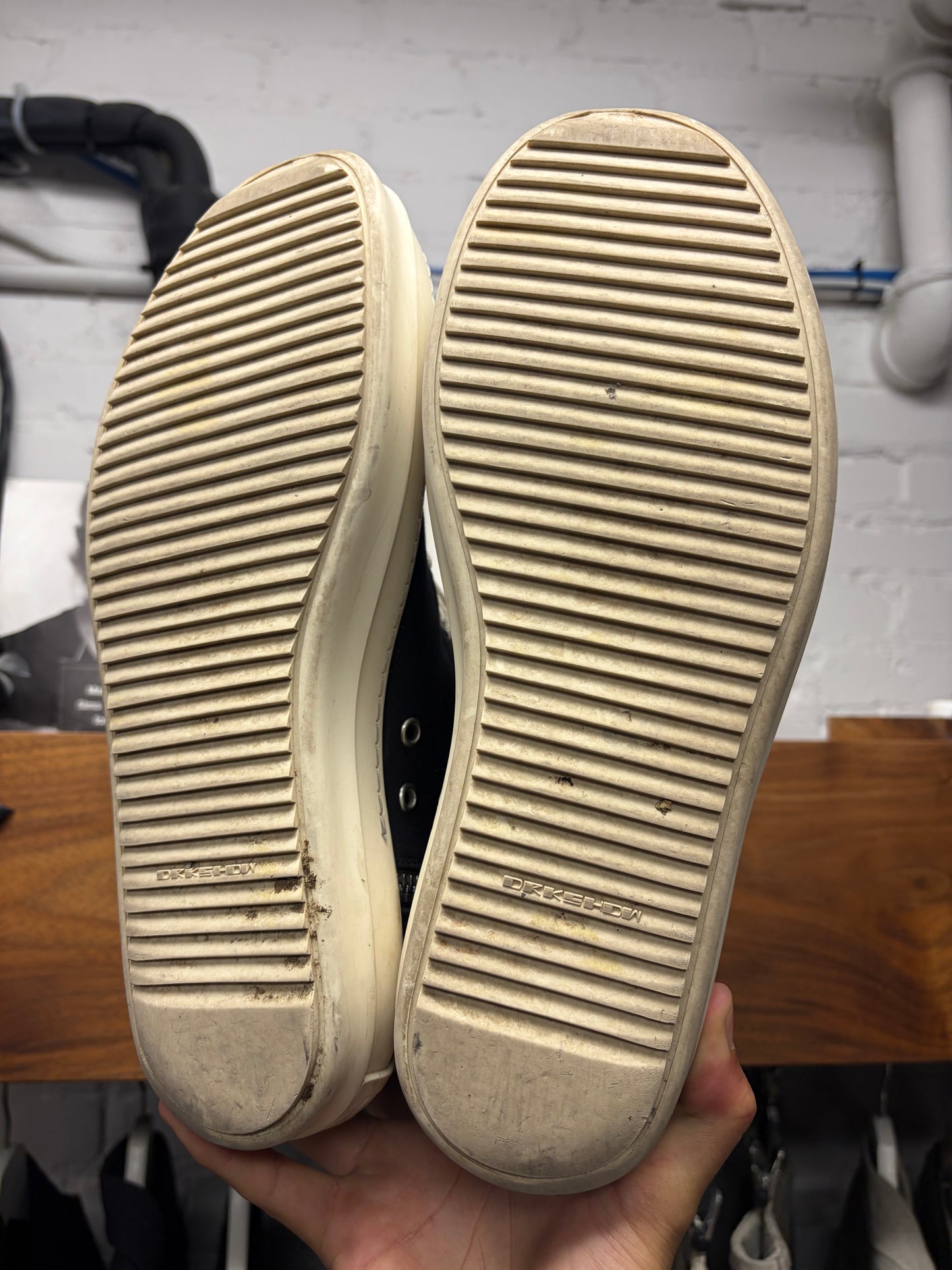Rick Owens DRKSHDW Black Canvas ‘Ramones’ High Top Sneakers