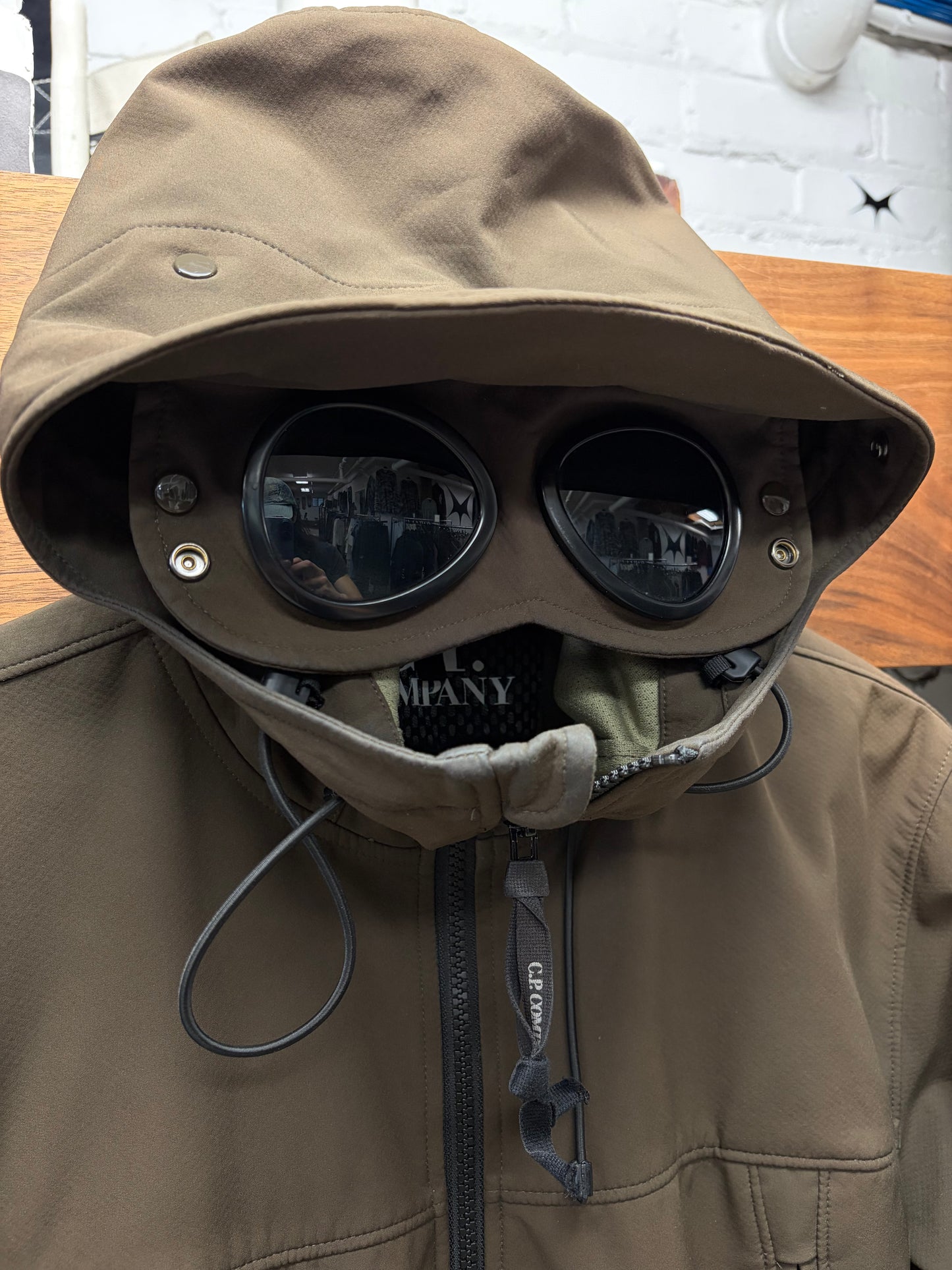 C.P. Company ‘Goggles’ Hooded Brown RainProof Shell Jacket