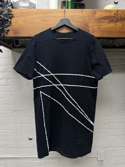 SS2012 Rick Owens ‘Naska’ Slope Stitched Black/Milk ‘Level’ T-Shirt
