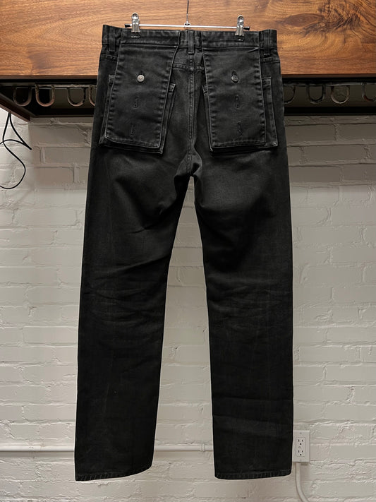 Helmut Lang ‘Detachable Flap Pocket’ Faded Black Bootcut Denim