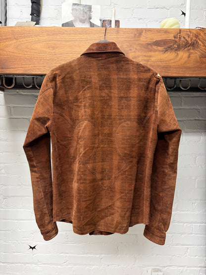 Vintage Chrome Hearts Western ‘Fleur De Lis’ Detailed Suede Collared Shirt