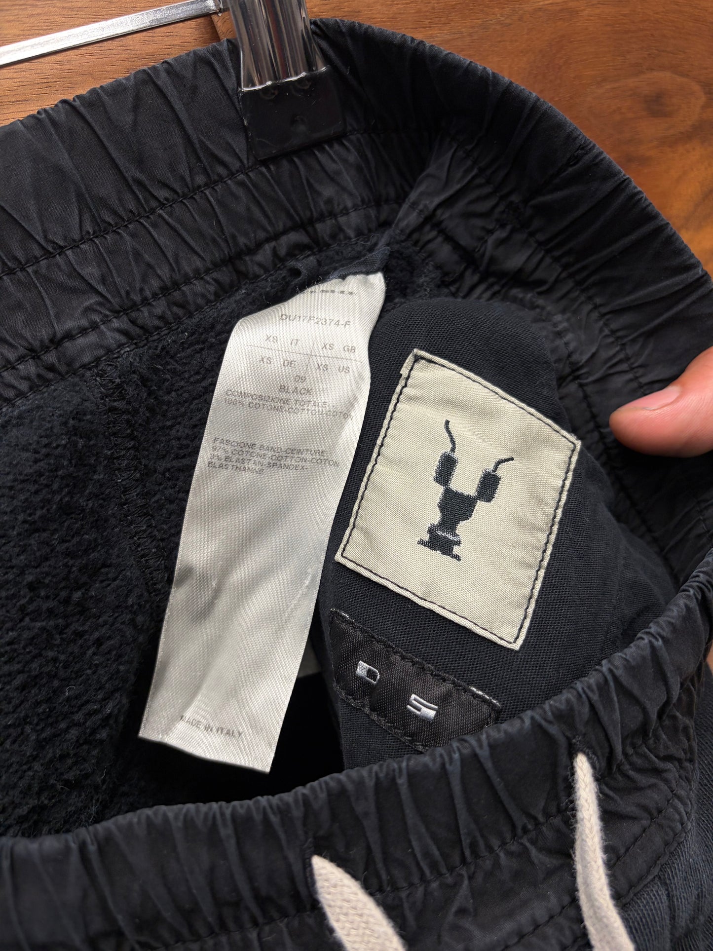 Rick Owens ‘Berlin’ Black Cotton Drawstring Sweatpants