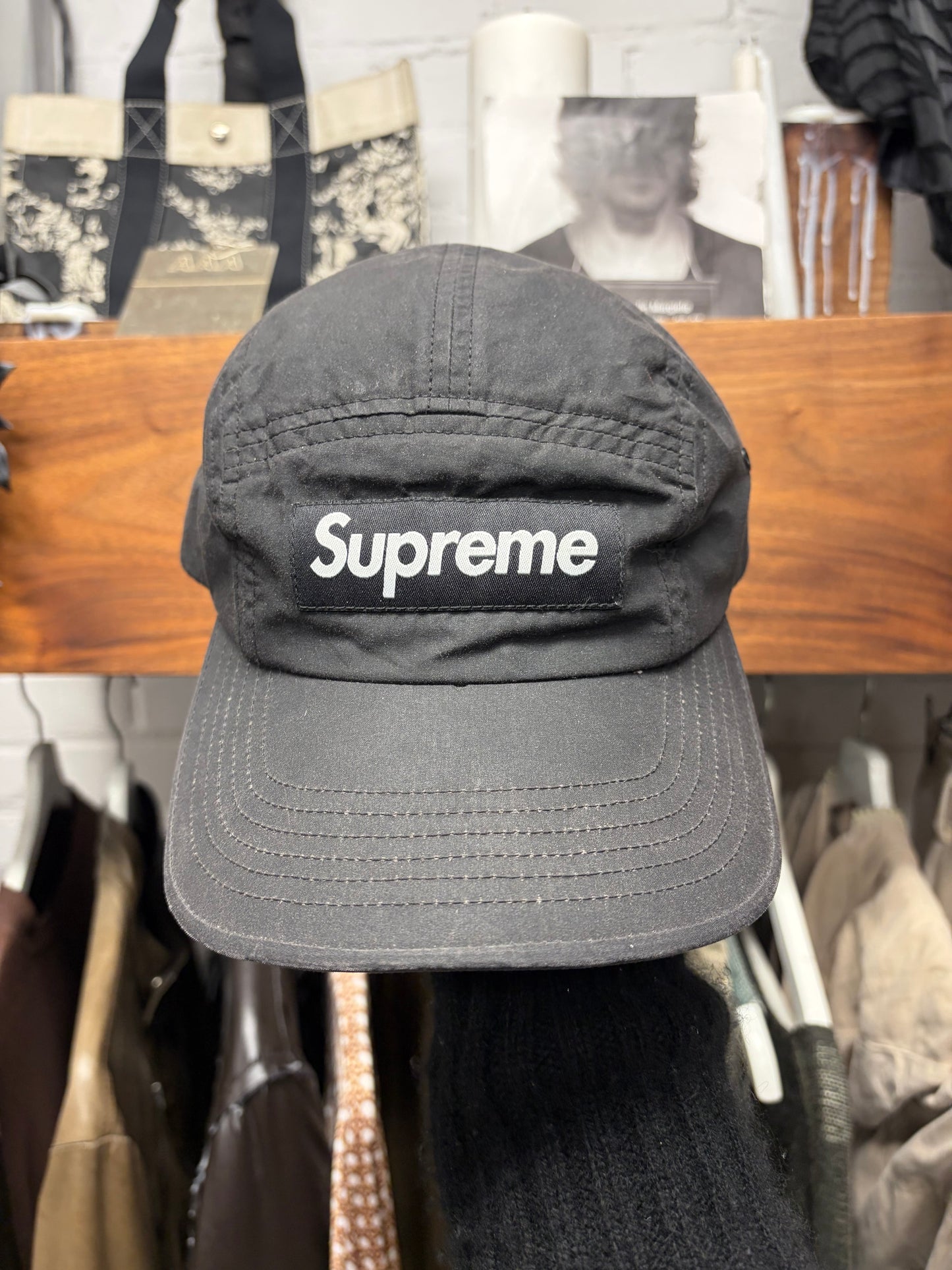 SS2020 Supreme x Barbour Black ‘Box Logo’ 5 Panel Hat