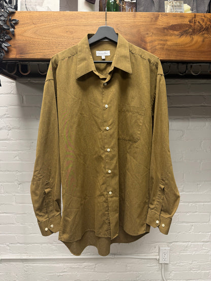 Vintage Christian Dior Caramel Brown Button Up Shirt