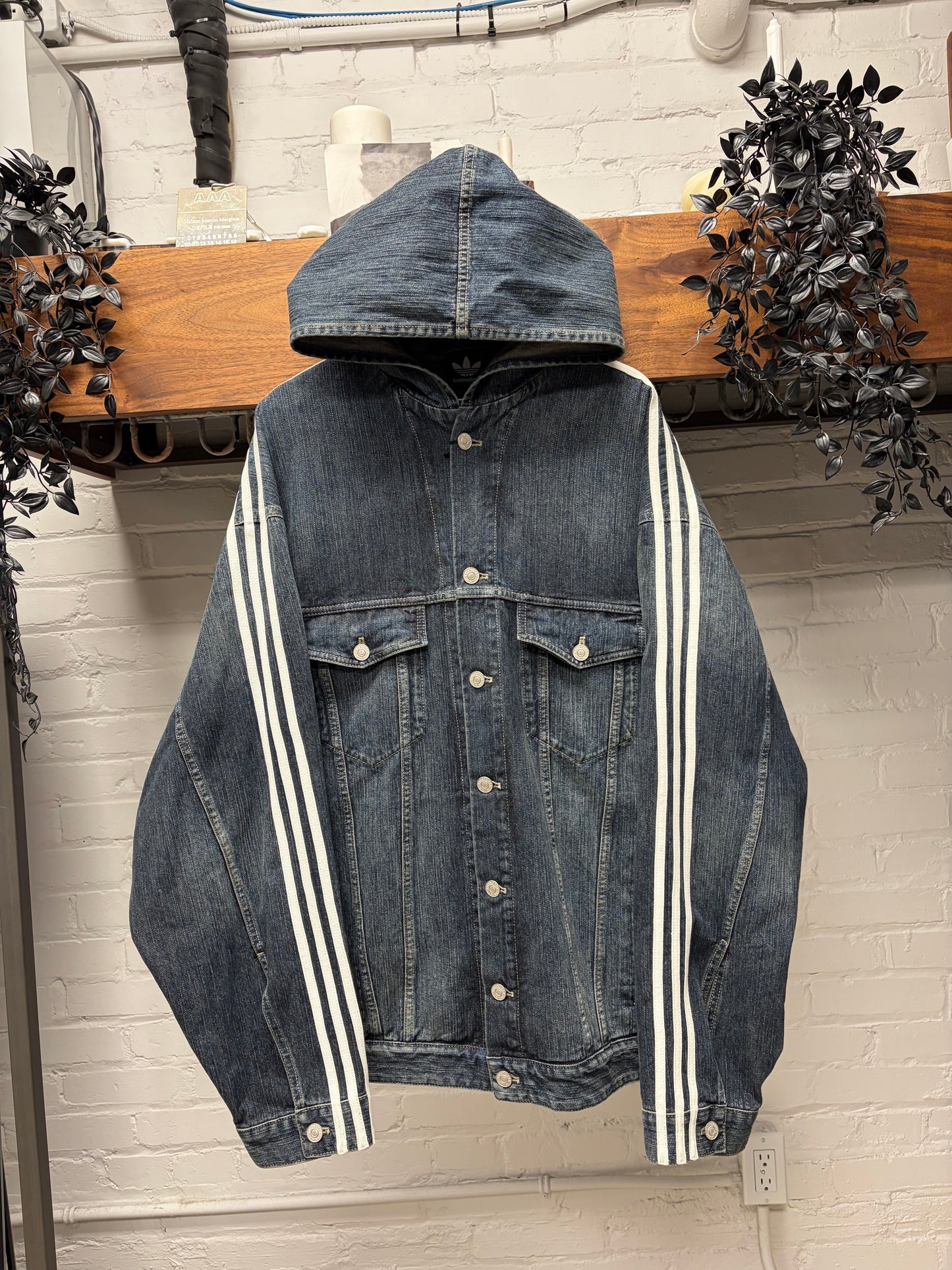 SS2023 Balenciaga x Adidas Denim Hooded Jacket