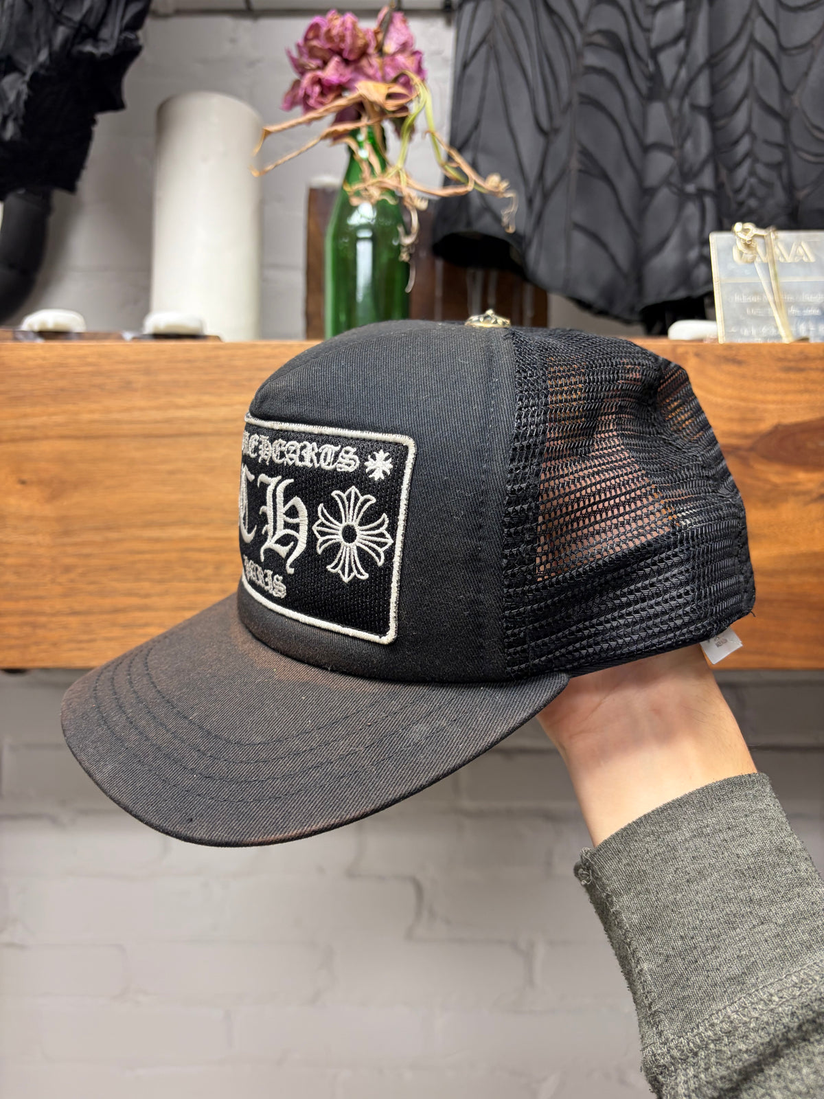 Chrome Hearts ‘Paris’ Store Exclusive Black ‘CH Patch’ Trucker Bat