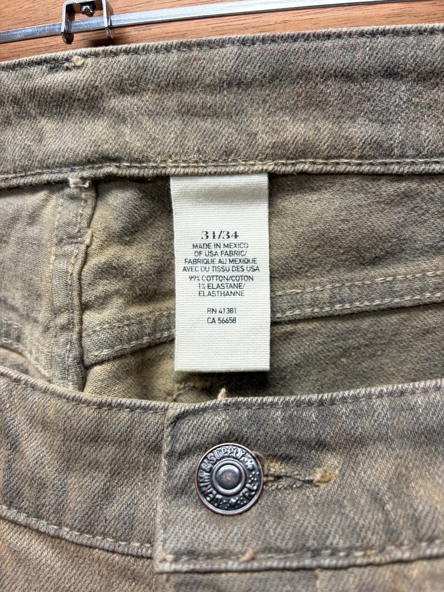 RRL by Ralph Lauren ‘Mud Washed’ Brown Skinny Jeans